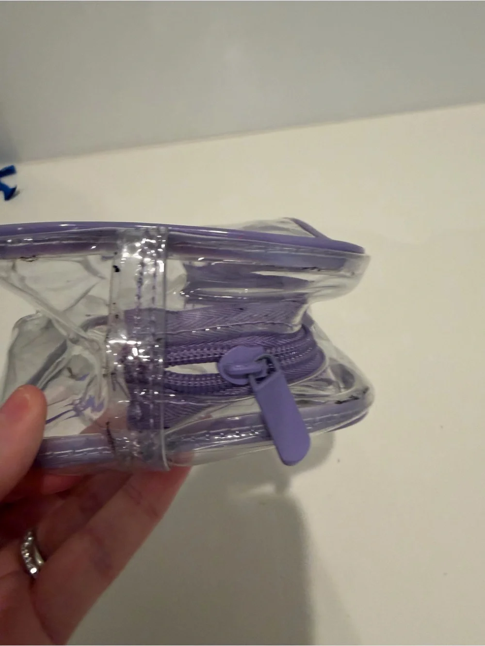 Alastin Skincare Clear Travel Cosmetic Bag - Purple Trim